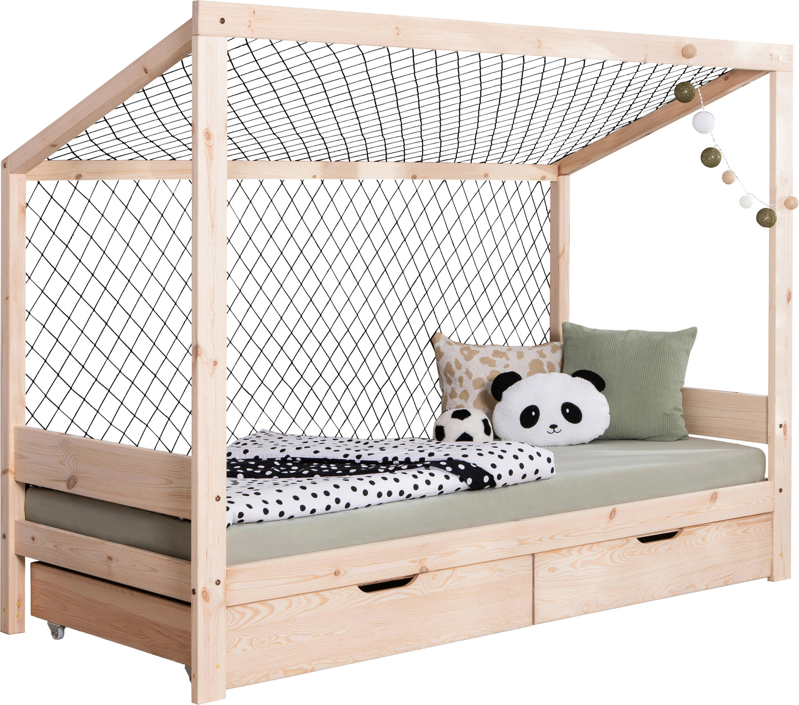 STAURAUMBETT 90/200 cm  in Naturfarben  - Naturfarben, MODERN, Holz/Textil (90/200cm) - MID.YOU