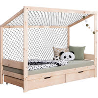 STAURAUMBETT 90/200 cm  in Naturfarben  - Naturfarben, MODERN, Holz/Textil (90/200cm) - MID.YOU