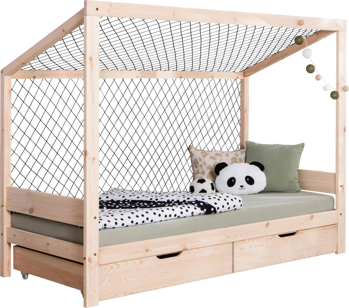 STAURAUMBETT 90/200 cm  in Naturfarben  - Naturfarben, MODERN, Holz/Textil (90/200cm) - MID.YOU