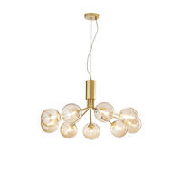 HÄNGELEUCHTE Luce Ambiente e Design 83,4/161 cm   - Champagner/Goldfarben, KONVENTIONELL, Glas/Metall (83,4/161cm)