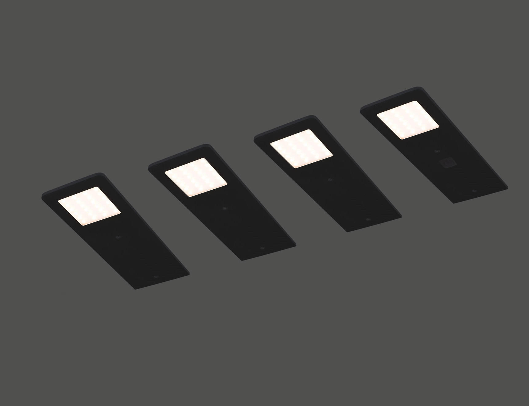 UNTERBAULEUCHTEN-SET 7/0,4/19 cm   - Schwarz, Basics, Metall (7/0,4/19cm)