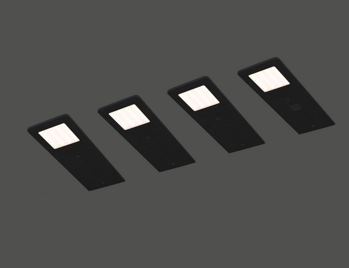 UNTERBAULEUCHTEN-SET 7/0,4/19 cm   - Schwarz, Basics, Metall (7/0,4/19cm)