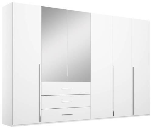 DREHTÜRENSCHRANK in Weiss  - Chromfarben/Weiss, Design, Glas/Holzwerkstoff (301/223/60cm) - home24