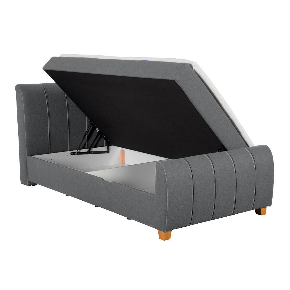 BOXBETT 120/200 cm  in Grau  - Eichefarben/Grau, Design, Holz/Textil (120/200cm) - Xora