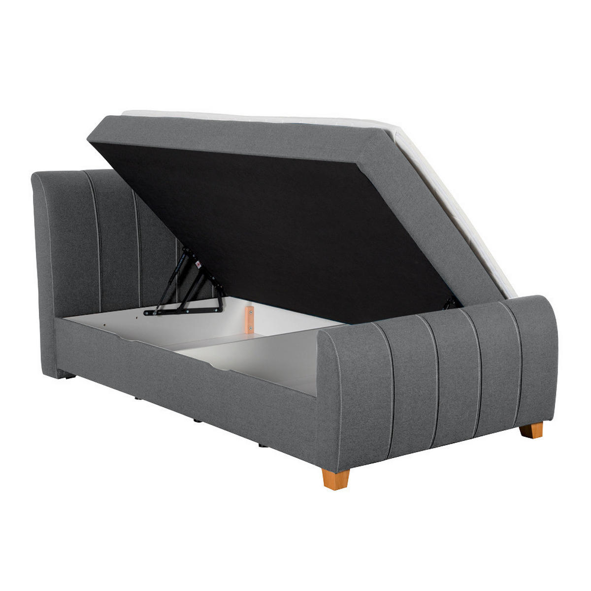 BOXBETT 120/200 cm  in Grau  - Eichefarben/Grau, Design, Holz/Textil (120/200cm) - Xora