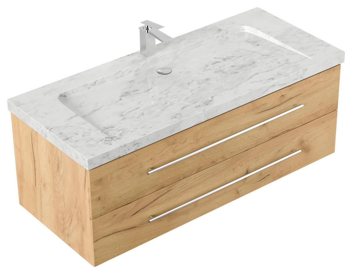 WASCHTISCHKOMBI 130 cm  - Eichefarben, Basics, Holzwerkstoff/Stein (130cm) - MID.YOU