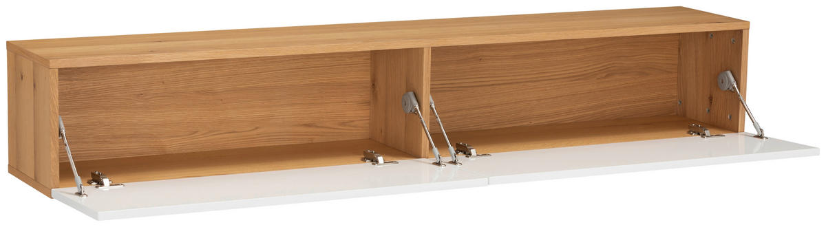 LOWBOARD 180/30/33 cm  - Weiß Hochglanz/Naturfarben, Design, Holz/Holzwerkstoff (180/30/33cm) - MID.YOU