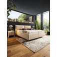 POLSTERBETT 180/200 cm,  in Sandfarben, Bettkasten, Lattenroste, Matratzen, H2 + H3 = mittel + fest  - Sandfarben/Schwarz, Design, Holz/Kunststoff (180/200cm) - Voleo