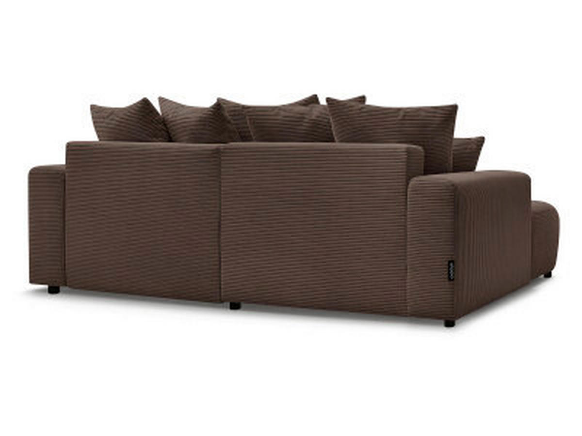 ECKSOFA Ottomane links  ATILLA Taupe Cord  - Taupe/Schwarz, MODERN, Kunststoff/Textil (149/244cm)