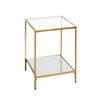 COUCHTISCH Porto Sicherheitsglas, Spiegelglas 39/39/55 cm quadratisch Klar, Goldfarben  - Klar/Goldfarben, MODERN, Glas/Metall (39/39/55cm)