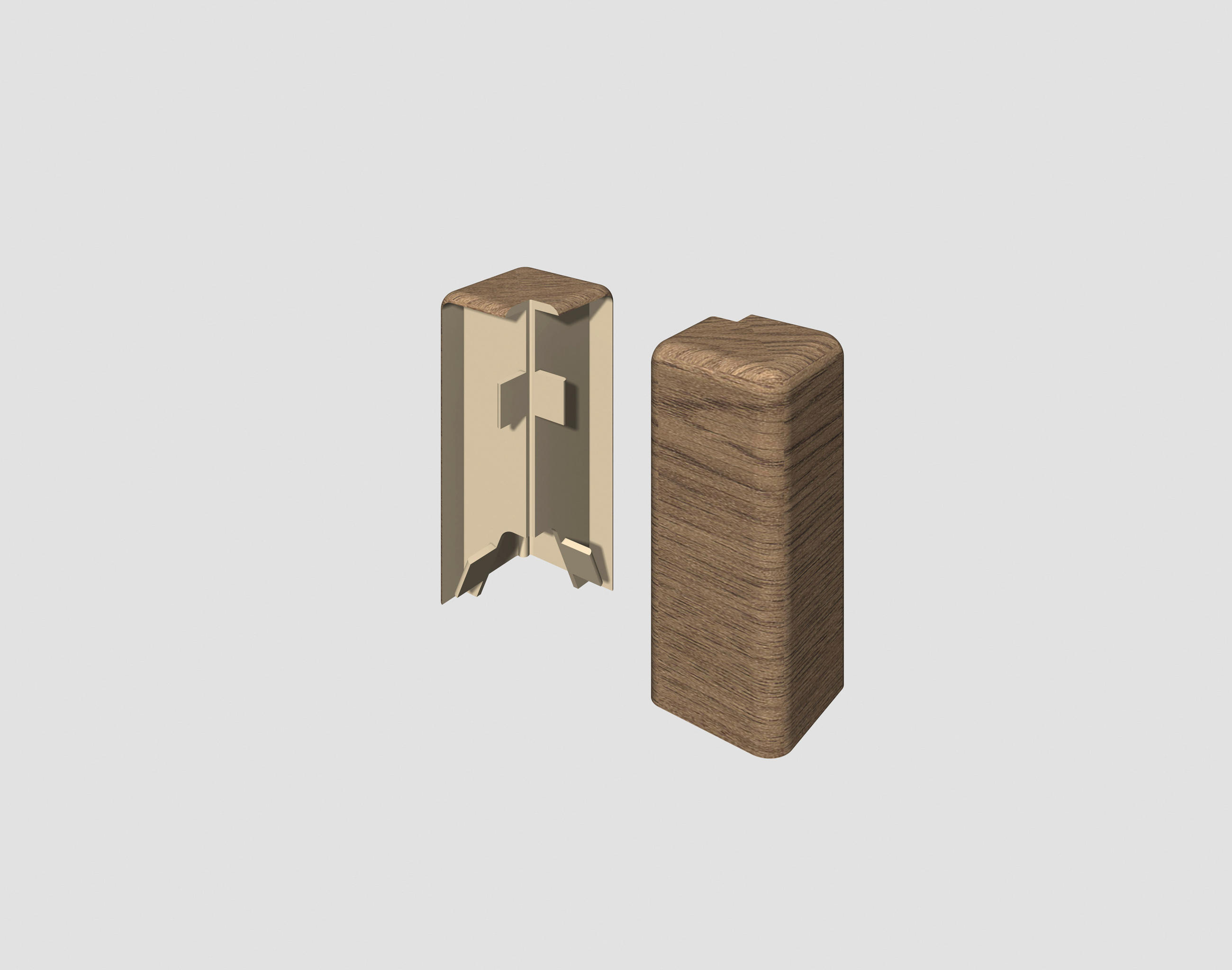 AUßENECKE Nussbaumfarben, Hellbraun  - Hellbraun/Nussbaumfarben, KONVENTIONELL, Kunststoff (1.6/0.7/5.9cm) - Egger Holzwerkstoffe