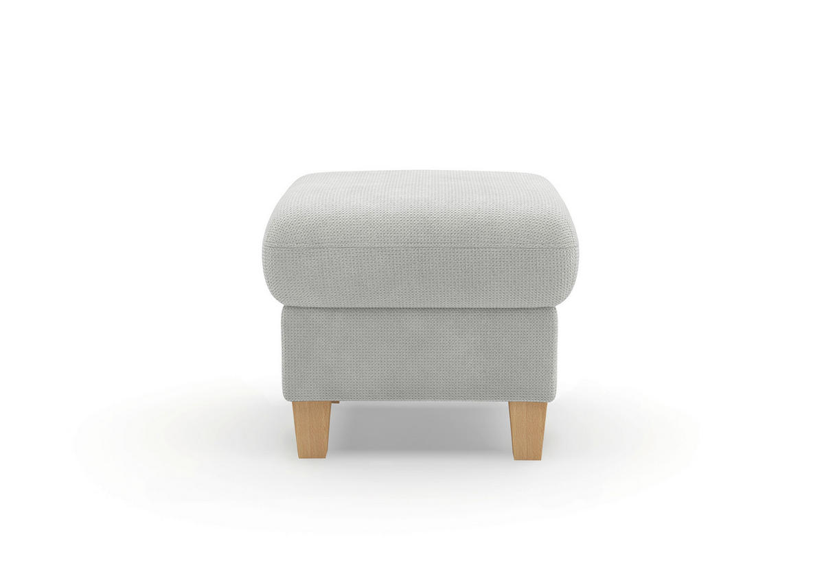 HOCKER GLENDALE E Flachgewebe Silberfarben  - Eichefarben/Silberfarben, KONVENTIONELL, Holz/Textil (58/48/58cm) - Sit & More