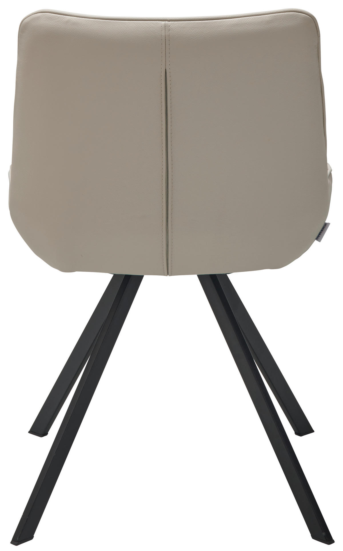 STUHL  in Stahl Echtleder pigmentiert  - Beige/Schwarz, Design, Leder/Metall (56/86/60cm) - Livetastic