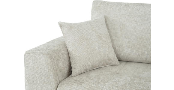 SCHLAFSOFA Struktur Creme  inkl. Zierkissen, Rückenkissen, Bettkasten, Schlaffunktion, Rücken echt  - Creme/Schwarz, KONVENTIONELL, Kunststoff/Textil (253/87/102cm) - Xora