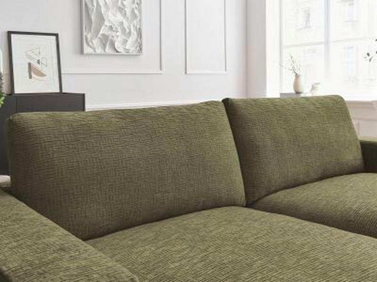 BIGSOFA LEONARD Struktur Grün  - Schwarz/Grün, MODERN, Kunststoff/Textil (274/77/159cm)