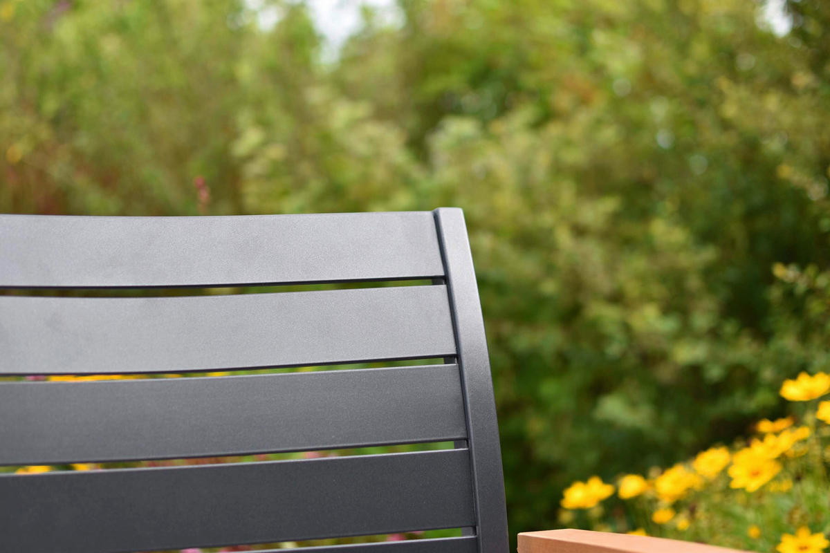 GARTENTISCHGRUPPE Aluminium  - Graphitfarben/Naturfarben, KONVENTIONELL, Kunststoff/Textil - Gardenson