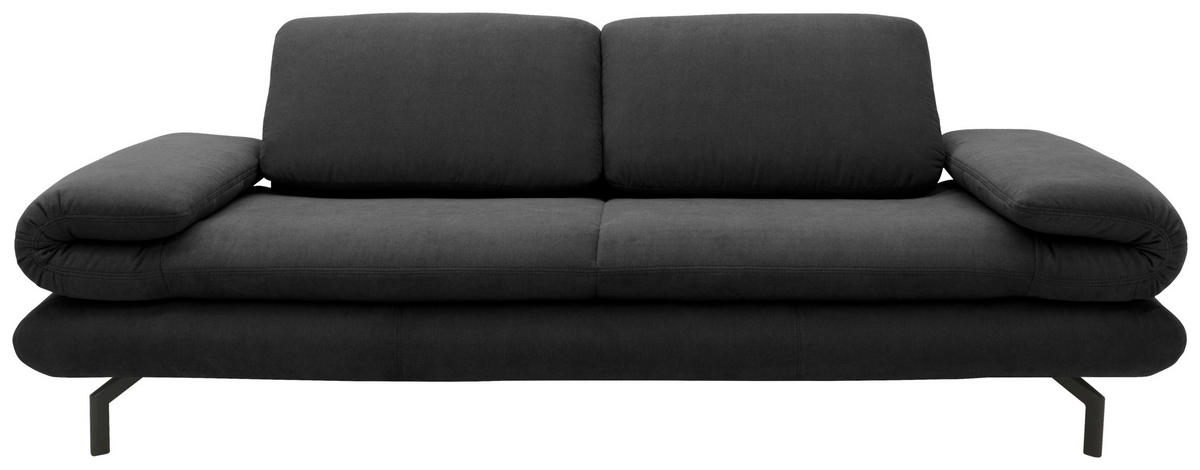 2-SITZER-SOFA Webstoff Dunkelgrau  - Dunkelgrau/Schwarz, Design, Textil/Metall (204 (264)/83 (110)/98cm) - LOOKS by W.Joop