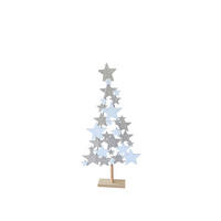 DEKOBAUM  - Hellbraun/Weiß, LIFESTYLE, Holzwerkstoff/Textil (38/75/7cm) - X-Mas