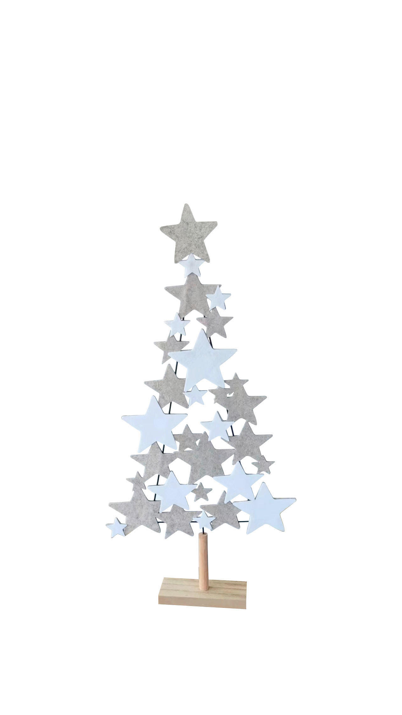 X-Mas Dekobaum Weiß, Hellbraun 38x75x7 cm