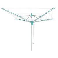 WÄSCHESPINNE LINOMATIC 500 EASY  - Silberfarben/Grün, Basics, Metall (328/203cm) - Leifheit
