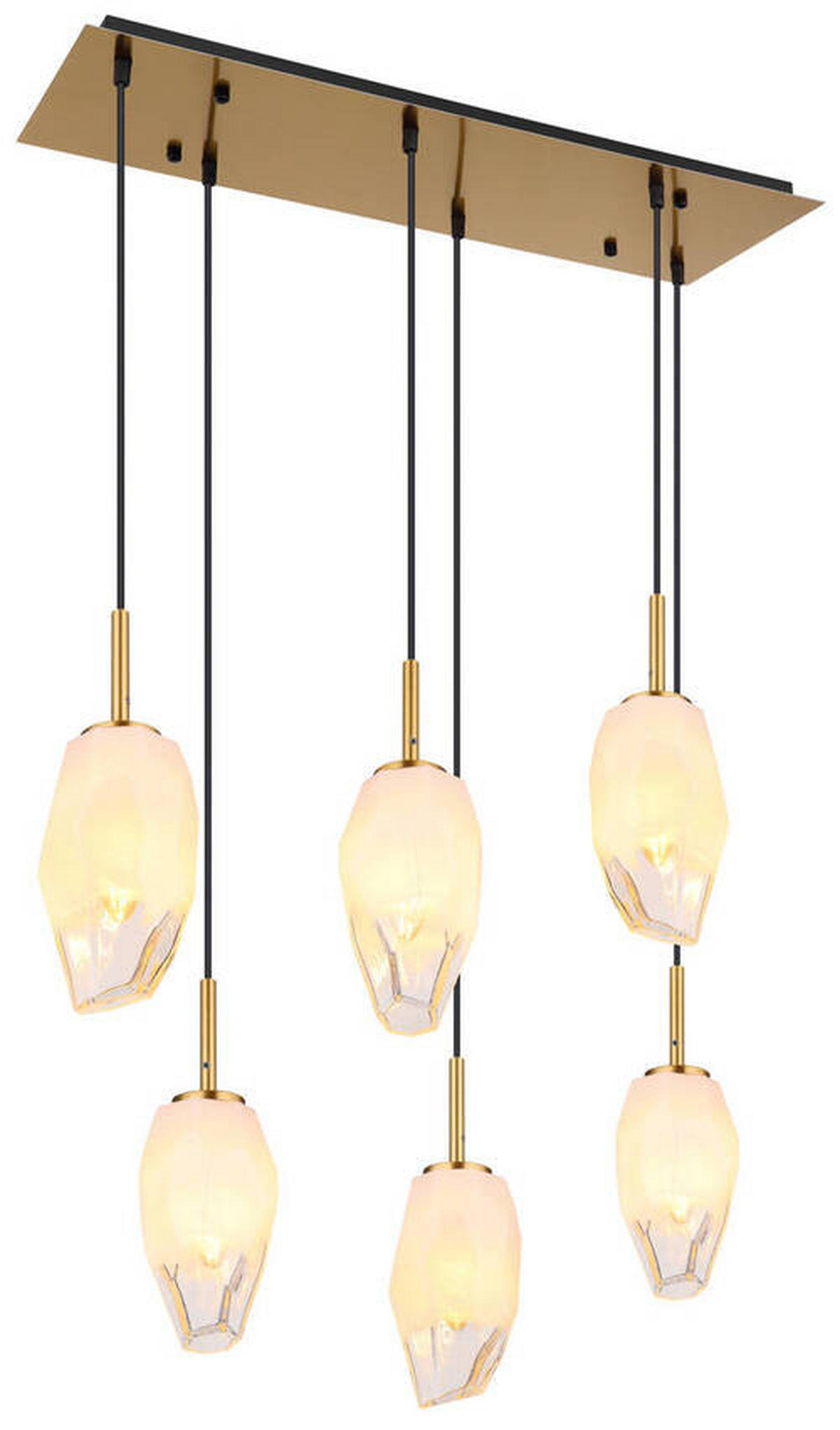 HÄNGELEUCHTE 72/24/120 cm    - Klar/Messingfarben, Konventionell, Glas/Metall (72/24/120cm) - Globo