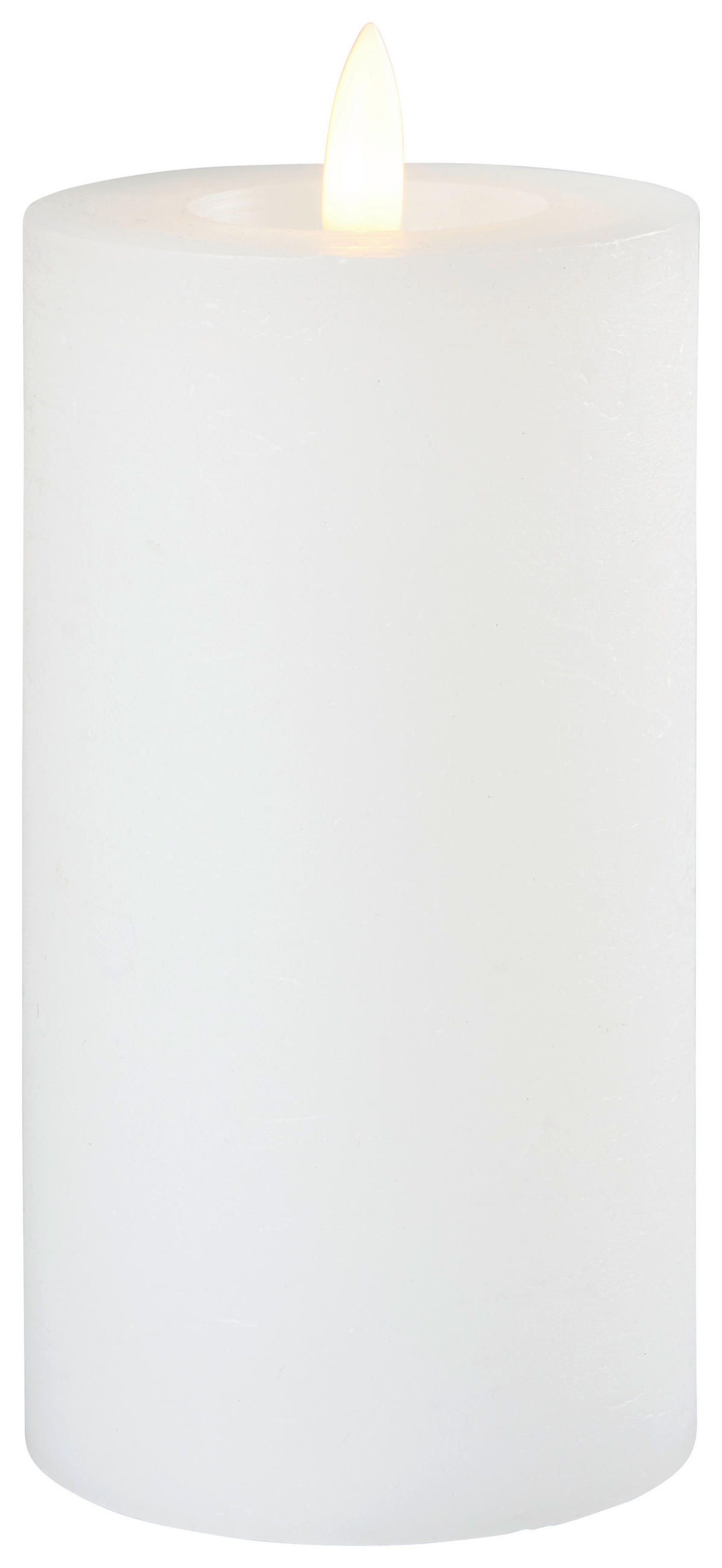 LED-SVEČA - bela, Basics, umetna masa/naravni materiali (7/15cm) - Ambia Home