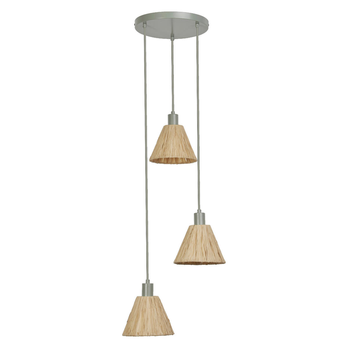 HÄNGELEUCHTE 43/125 cm  - Natur, Naturmaterialien/Metall (43/125cm) - Osram