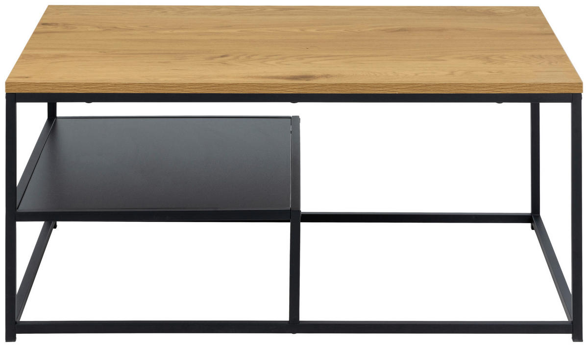 KONFERENČNÍ STOLEK, barvy dubu, kompozitní dřevo, 90/60/42 cm - černá/barvy dubu, Design, kov/kompozitní dřevo (90/60/42cm) - Livetastic