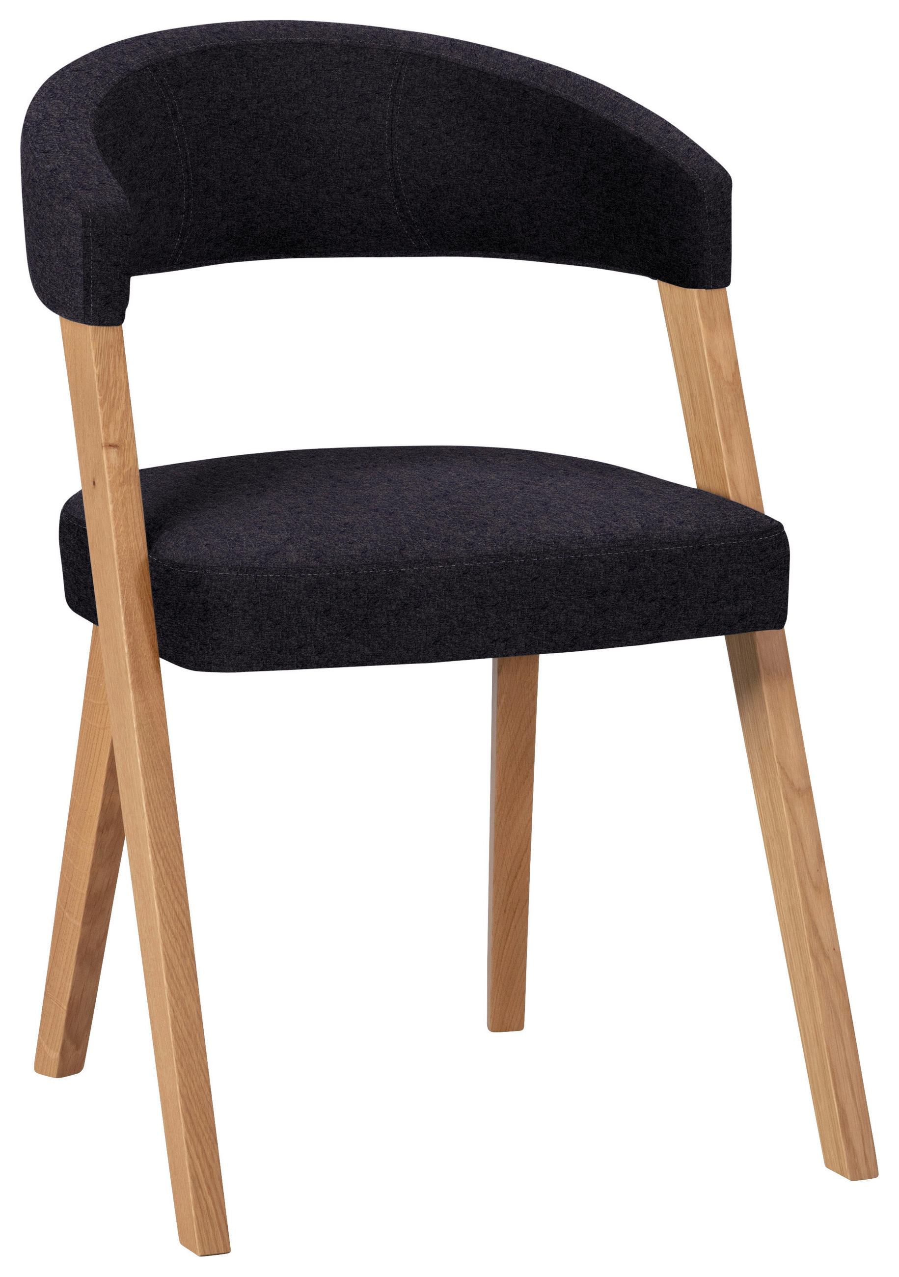 STUHL in Holz, Textil Anthrazit, Wildeiche  - Wildeiche/Eichefarben, MODERN, Holz/Textil (56/81/66cm) - Venda