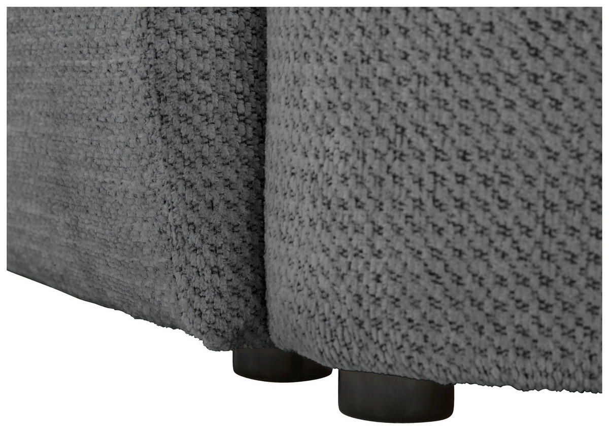 ECKSOFA in Chenille Dunkelgrau  - Dunkelgrau/Schwarz, MODERN, Kunststoff/Textil (287/179cm) - Carryhome