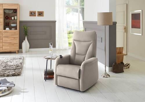 FERNSEHSESSEL in Mikrofaser Beige  - Beige/Schwarz, KONVENTIONELL, Textil (78/108/90cm) - Valdera