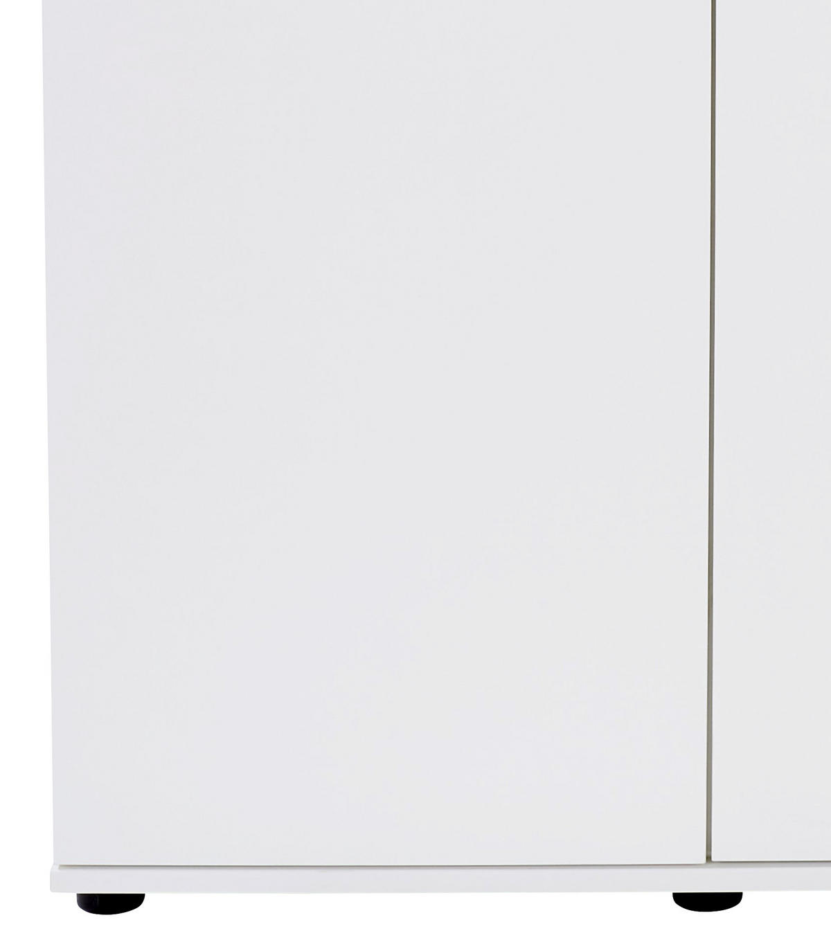 KLEIDERSCHRANK 2-türig Weiß  - Silberfarben/Weiß, KONVENTIONELL, Holzwerkstoff/Kunststoff (90/191,1/55cm) - MID.YOU
