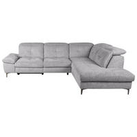 ECKSOFA Greige Webstoff  - Greige/Schwarz, KONVENTIONELL, Textil/Metall (288/225cm) - Carryhome
