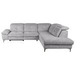 ECKSOFA Greige Webstoff  - Greige/Schwarz, KONVENTIONELL, Textil/Metall (288/225cm) - Carryhome