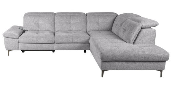 ECKSOFA Greige Webstoff  - Greige/Schwarz, KONVENTIONELL, Textil/Metall (288/225cm) - Carryhome