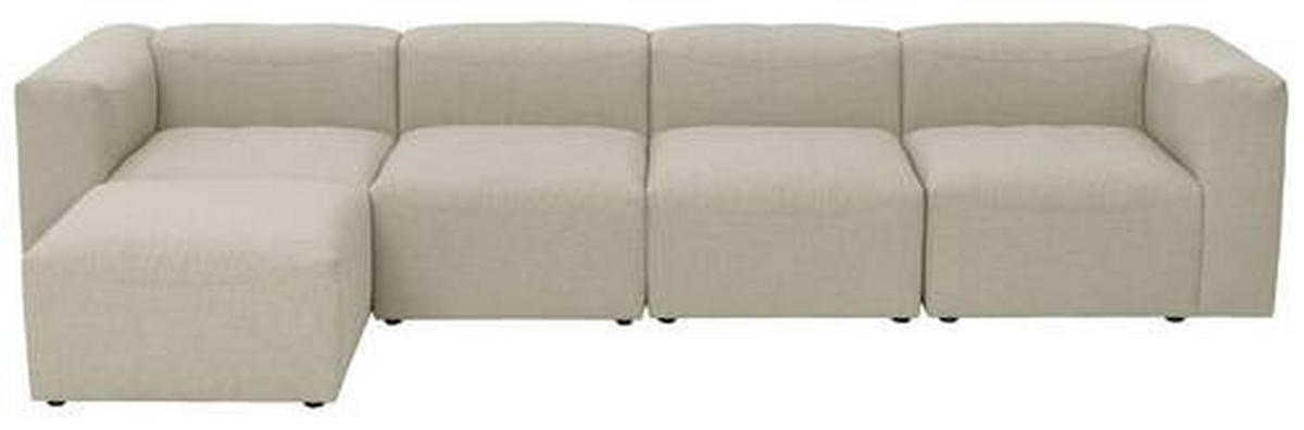 ECKSOFA in Flachgewebe Creme   - Creme, Design, Kunststoff/Textil (350/73/100cm) - Max Winzer