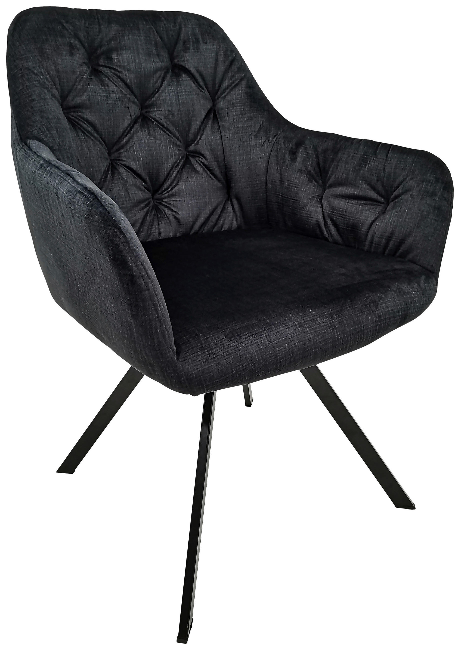 SADA ŽIDLÍ S PODRUČKAMI 2 kusy - černá, Moderní, kov/textil (57/85/62cm) - MID.YOU
