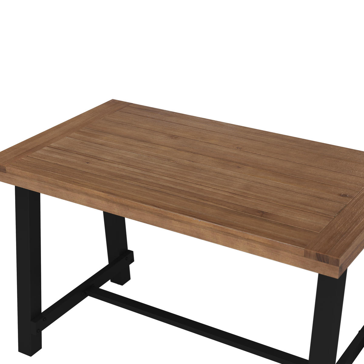 GARTENTISCH 120/70/76 cm Holz, Metall rechteckig  - Schwarz/Akaziefarben, Design, Holz/Metall (120/70/76cm) - Ambia Garden