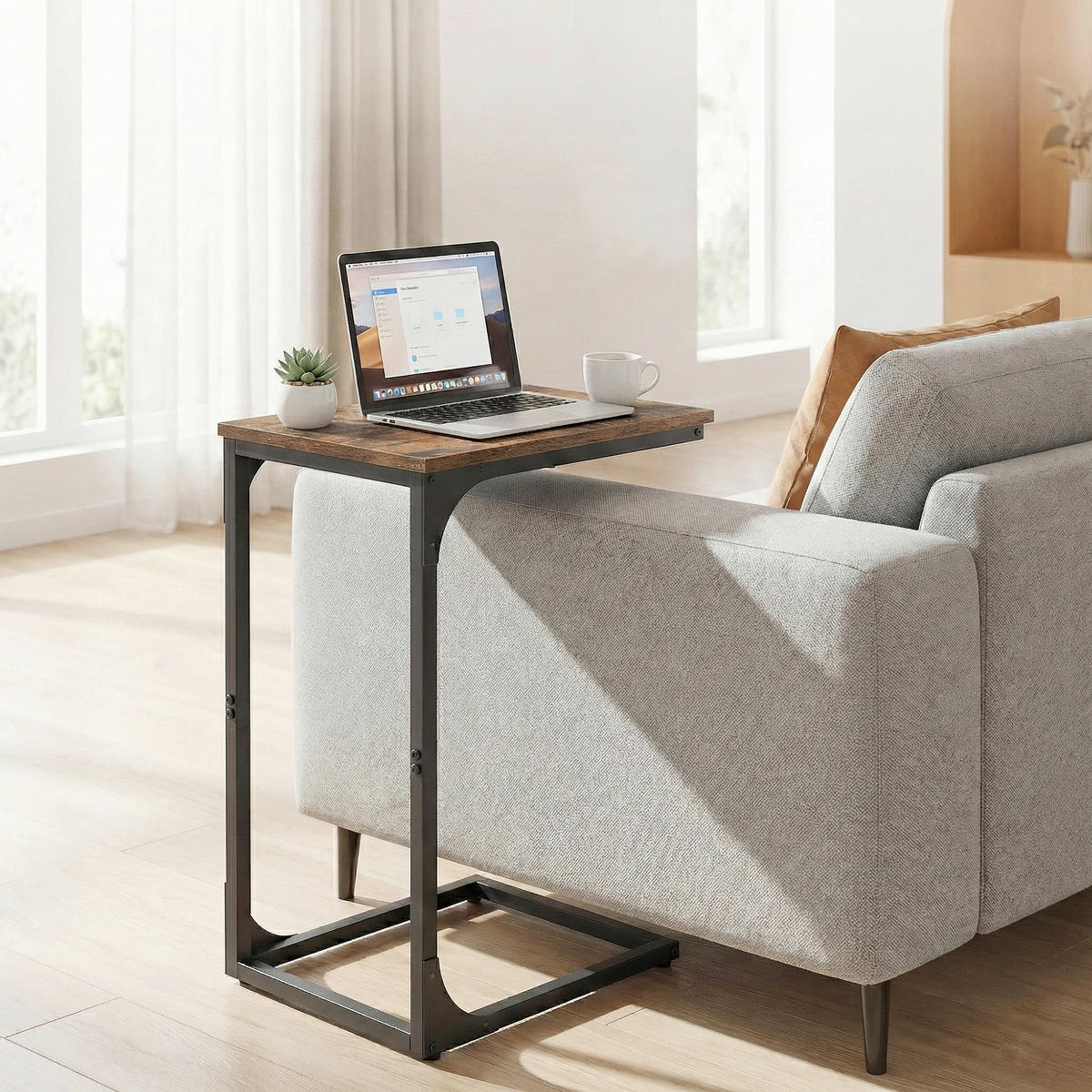 BEISTELLTISCH 40/30/62 cm Braun, Schwarz rechteckig  - Schwarz/Braun, KONVENTIONELL, Holzwerkstoff/Metall (40/30/62cm) - Boxxx