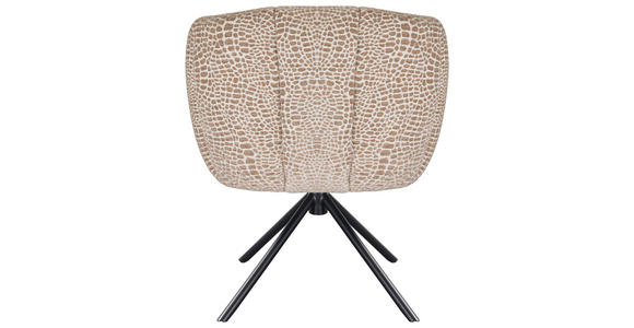 ARMLEHNSTUHL  Sitzfläche 360° drehbar Webstoff, Mikrofaser  - Beige/Schwarz, Design, Textil/Metall (67/80/65cm) - Novel