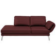 RÉCAMIERE in Echtleder Rot  - Chromfarben/Rot, Design, Leder/Metall (209/85-109/95-16cm) - Dieter Knoll