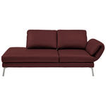 RÉCAMIERE in Echtleder Rot  - Chromfarben/Rot, Design, Leder/Metall (209/85-109/95-16cm) - Dieter Knoll