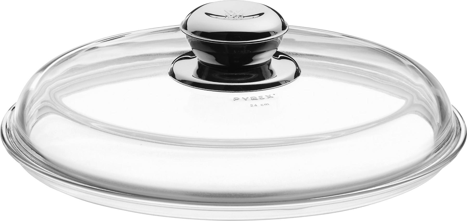 DECKEL  24 cm  - Klar/Edelstahlfarben, Basics, Glas/Metall (24cm) - WMF