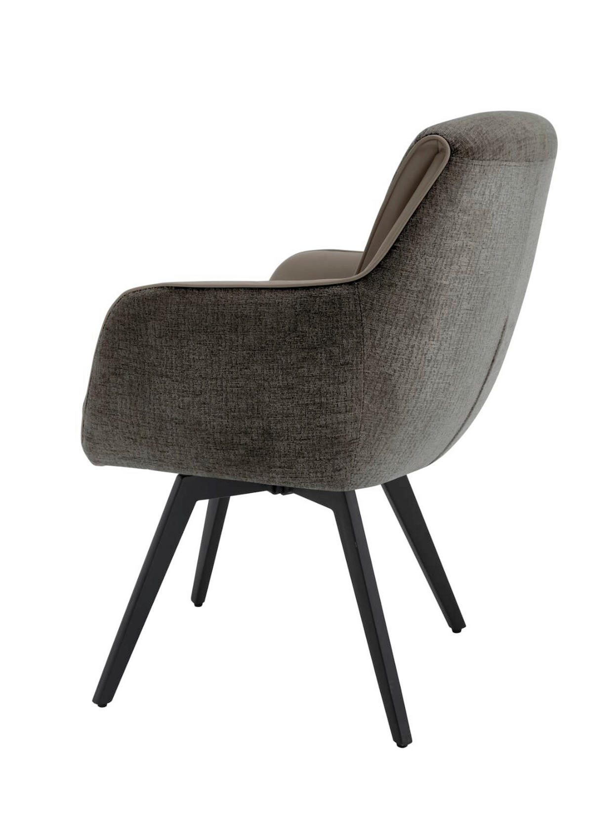 ARMLEHNSTUHL  in Eisen Chenille, Jacquard  - Schwarz/Grau, MODERN, Textil/Metall (62/92/68cm) - Livetastic