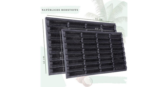 KOKOSMATTE 40/60 cm Mix Mats - Schwarz, Basics, Naturmaterialien/Kunststoff (40/60cm) - Esposa