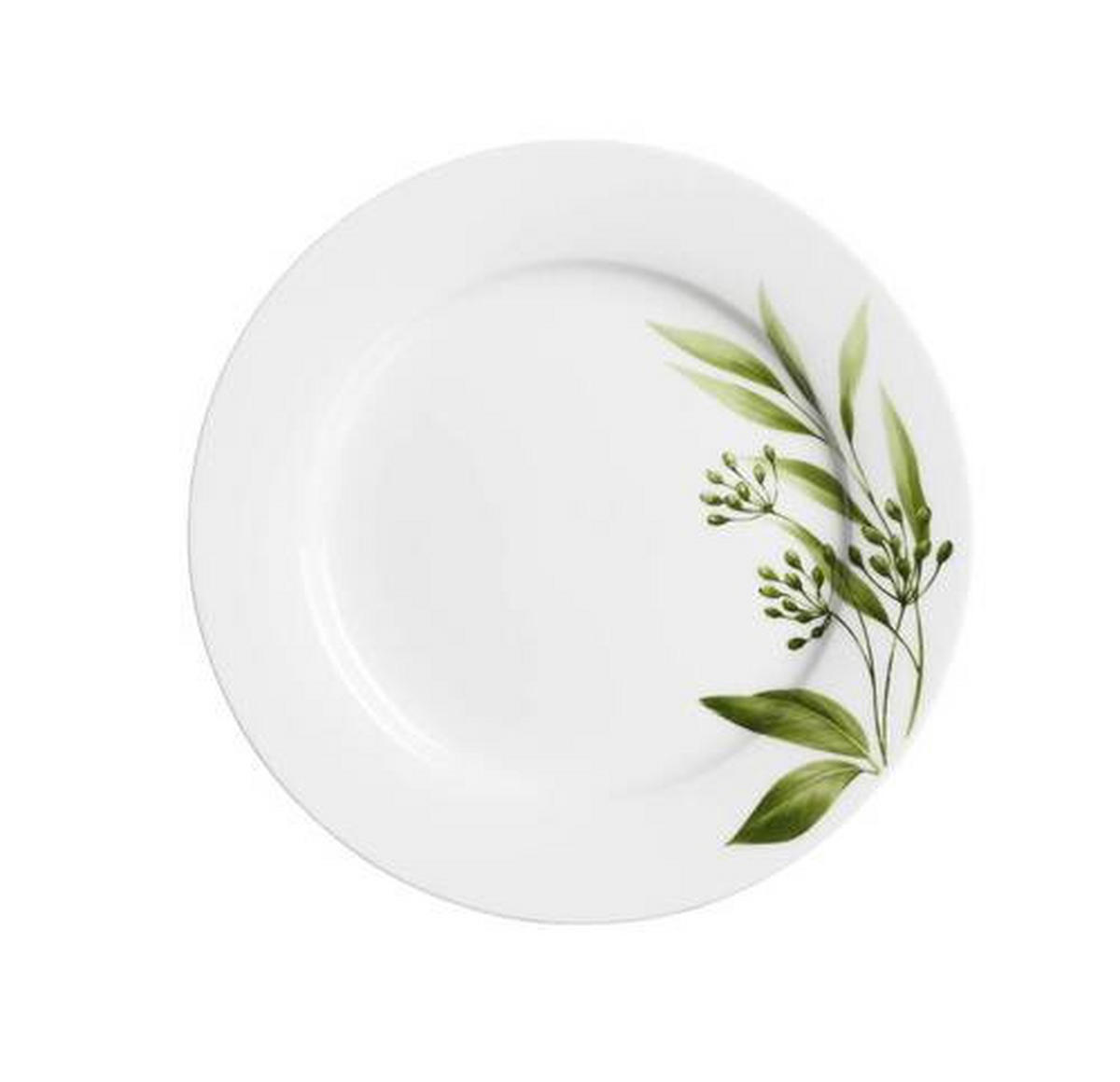 DEZERTNÍ TALÍŘEK porcelán keramika 19 cm - bílá/zelená, Konvenční, keramika (19cm) - Ritzenhoff Breker
