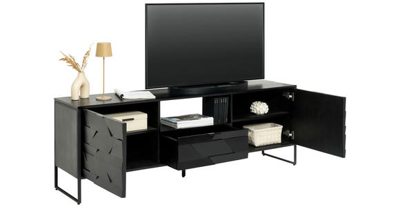 LOWBOARD in 175/60/40 cm - Schwarz, Trend, Holz/Metall (175/60/40cm) - Ambia Home