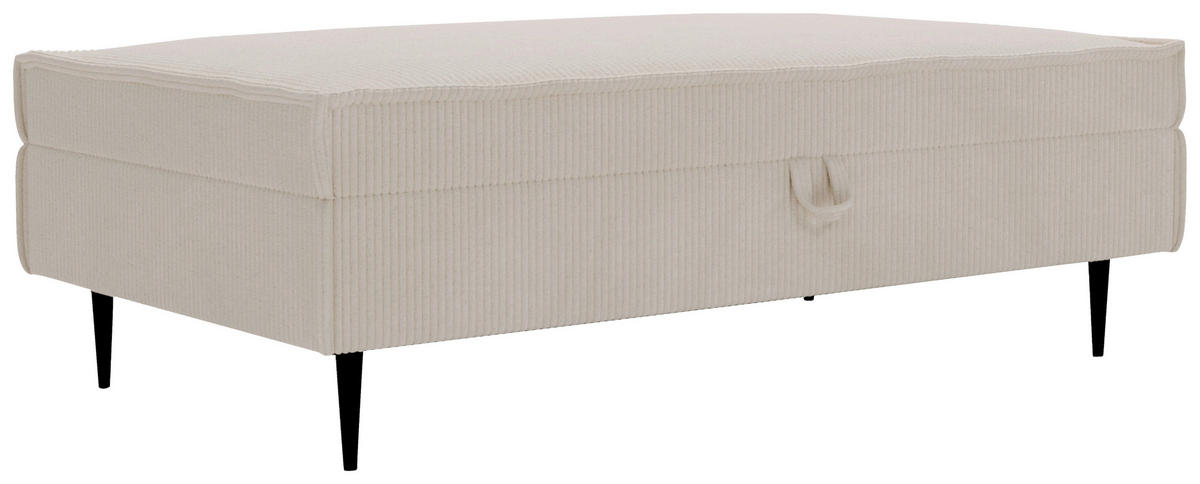 HOCKER in Textil Beige  - Beige/Schwarz, Design, Textil/Metall (135/45/75cm) - Livetastic