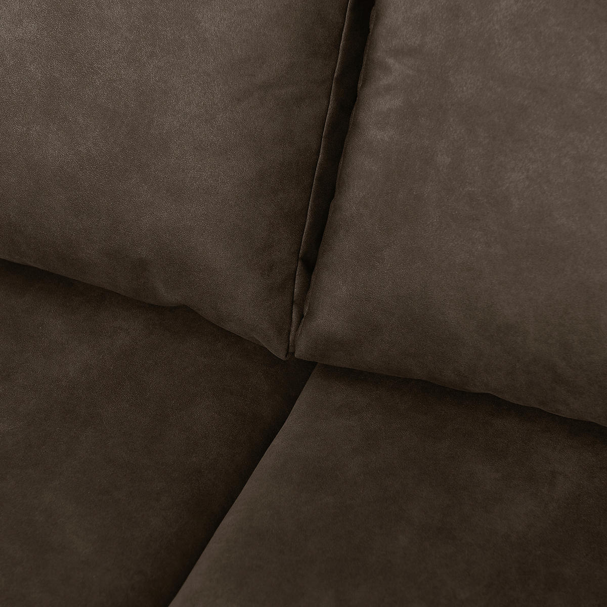 ECKSOFA in Mikrofaser Dunkelbraun  - Dunkelbraun/Braun, Design, Holz/Textil (144/200cm) - MID.YOU