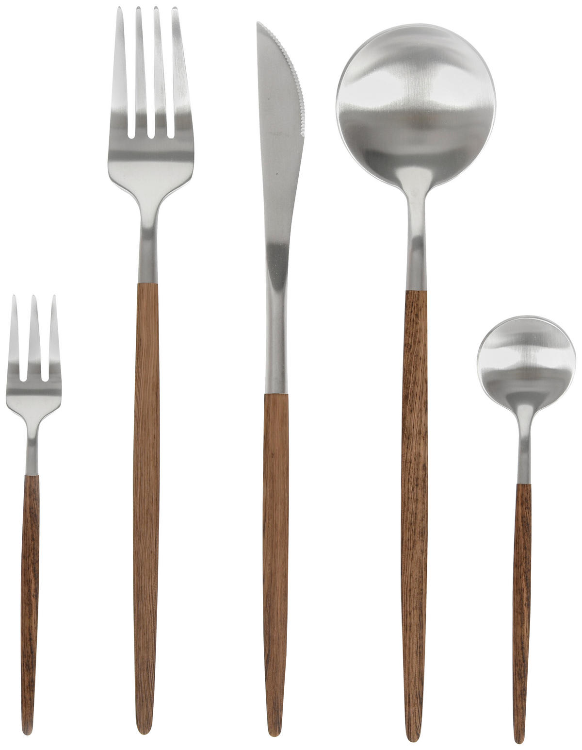 SET DE TACÂMURI 30 piese   - culoare inox/culoare lemn acacia, Design, metal - Novel
